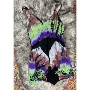 LSI Tie Dye Size L Y2K Tank Top Beaded